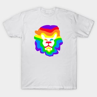 Cute Colorful Rainbow Lion Shape Head Drawing T-Shirt